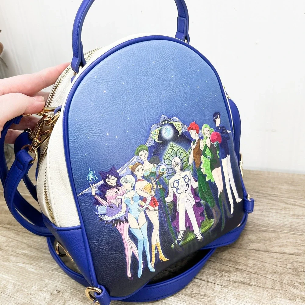 Sailor Moon BoxLunch Mini Backpack Convertible Crossbody Bag Blue White Anime